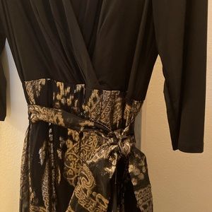 Black and Gold evening gown with sash.